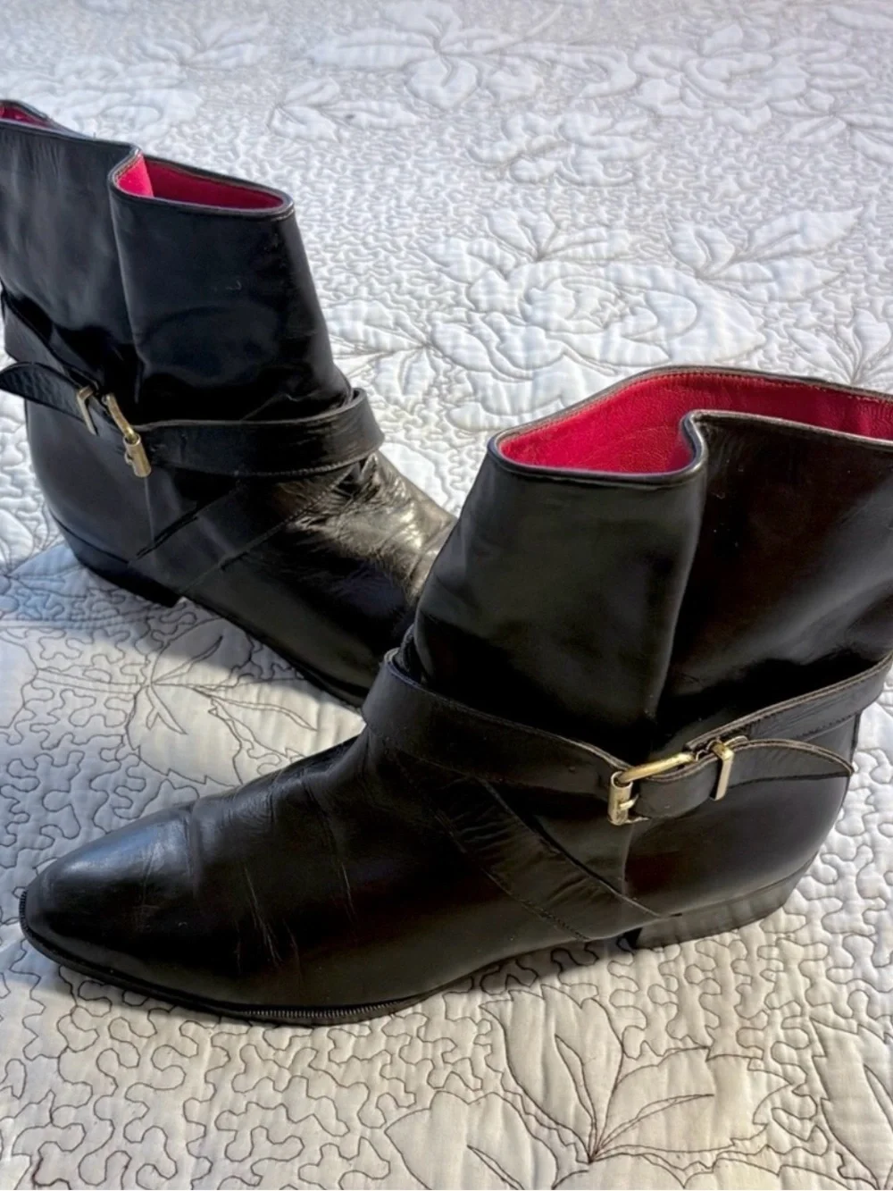 💥Yves Saint Laurent YSL Paris Tom Ford Era Leather Ankle Strap Boots Sz 9🧡